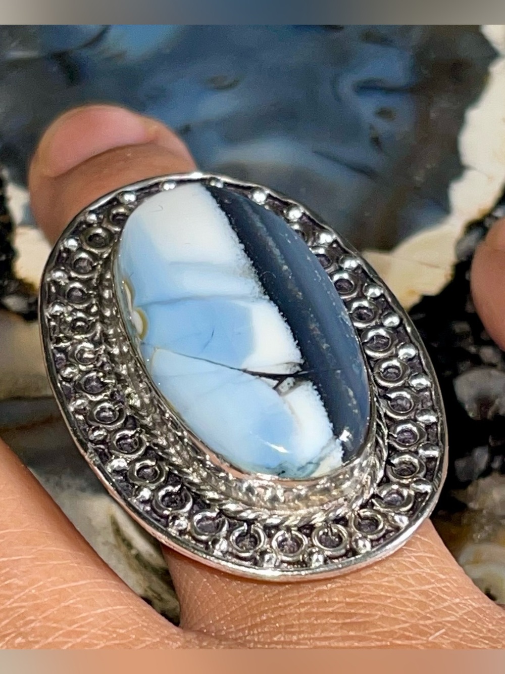 Two Faced Owyhee Opal Ring Size 6
